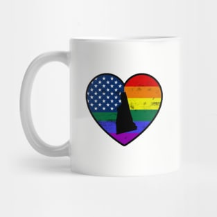 New Hampshire United States Gay Pride Flag Heart Mug